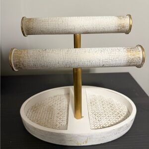 White and Gold Jewelry Stand